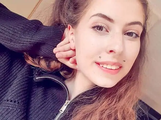 angel bites piercing with smile