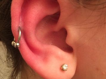 auricle and lobe piercing