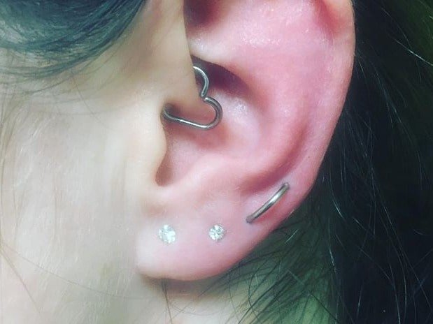 clsoeup ear jewelry