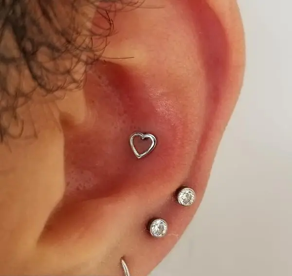 conch piercing heart jewelry