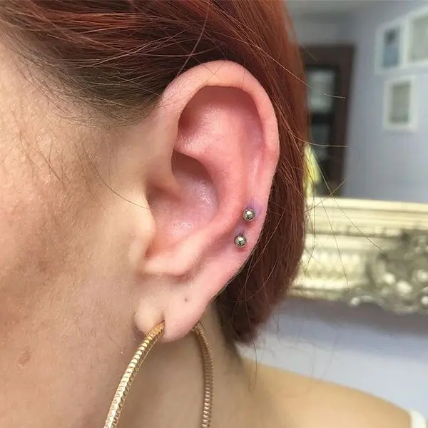 double auricle ear piercing