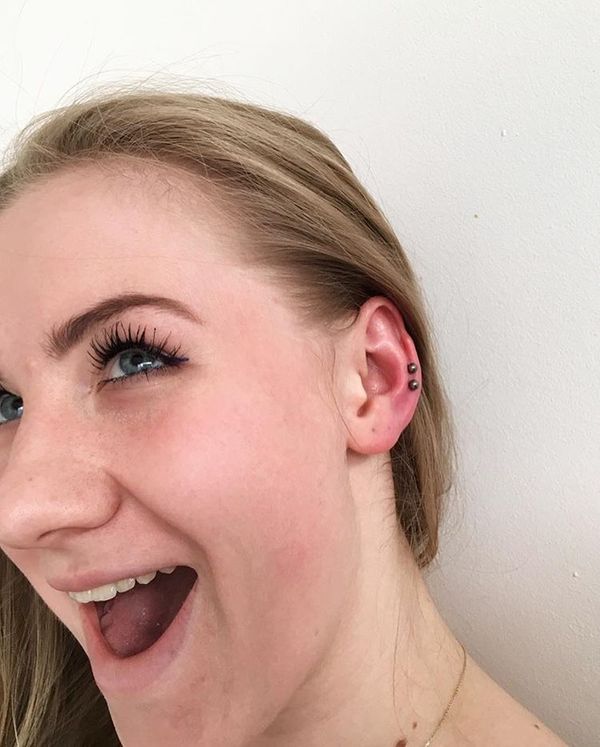 double auricle piercing