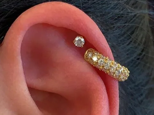 double helix piercing gold jewelry