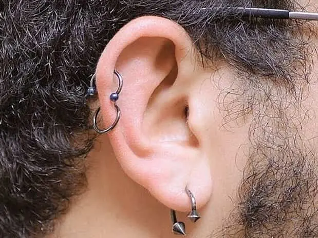 double helix piercing men