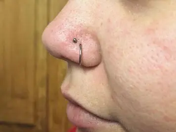 double nose piercing ring stud