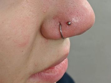 double nose stud and ring