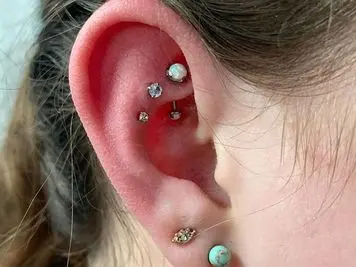 double rook piercing