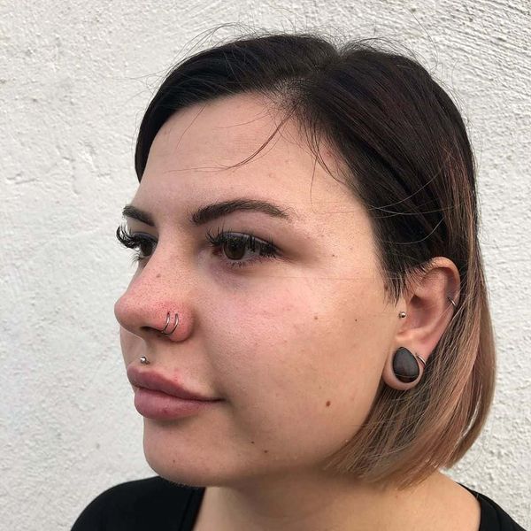 double sided nose piercing