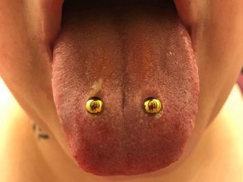 double tongue piercing gold jewelry
