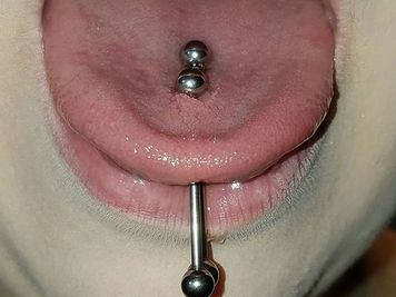 double tongue piercing long barbell
