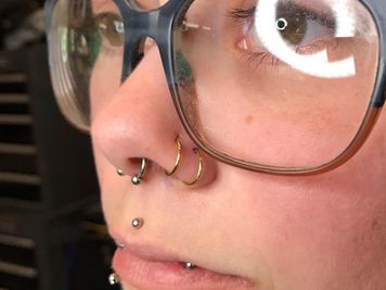 nose double piercing