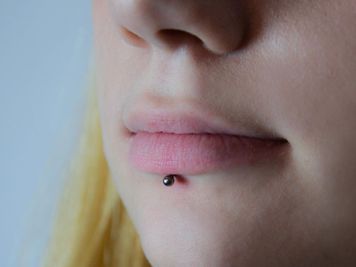 small labret piercing