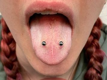 the multiple tongue piercing