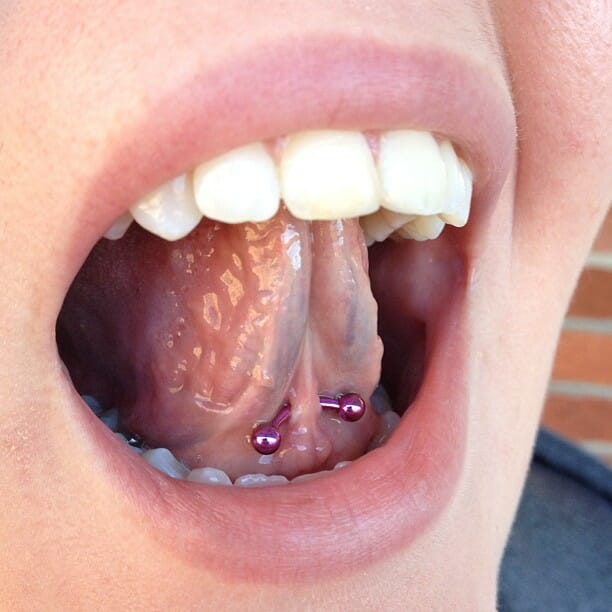 tongue web tongue piercing
