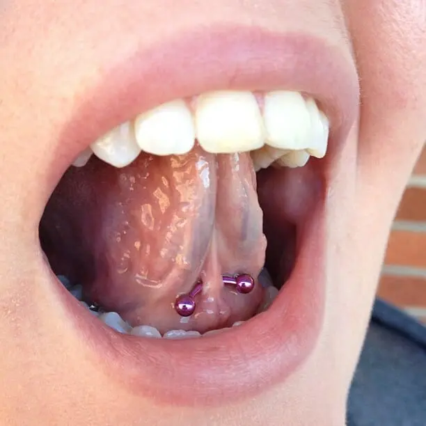 tongue web tongue piercing