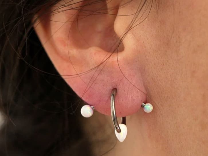 transverse lobe piercing jewelry