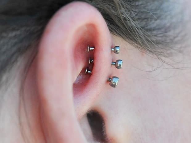 triple forward helix piercing jewelry idea