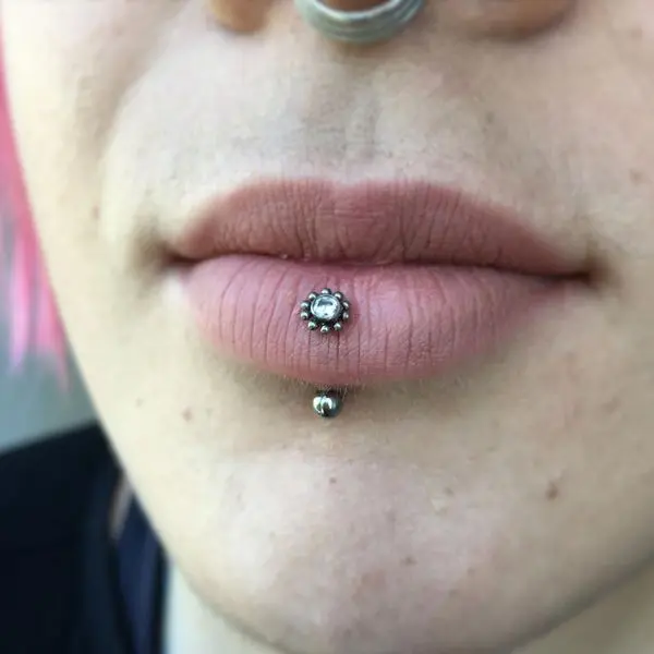 vertical labret piercing jewelry